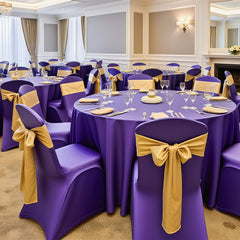 VEVOR 50 Pcs Purple Chair Covers, Polyester Spandex Chair Cover, Stretch Slipcovers for Wedding Party Dining Banquet