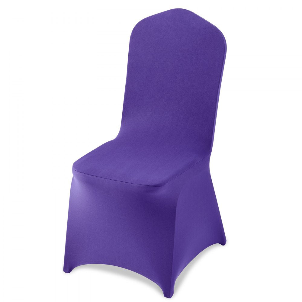 VEVOR 50 Pcs Purple Chair Covers, Polyester Spandex Chair Cover, Stretch Slipcovers for Wedding Party Dining Banquet