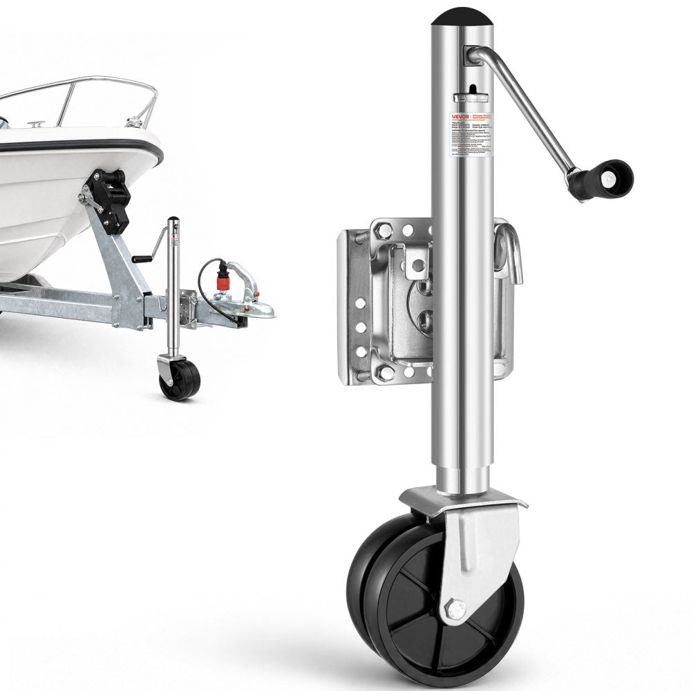 VEVOR Trailer Jack with Wheel, 2000 lbs Load Capacity, Heavy Duty Swivel Boat Trailer Jack with PP Single Wheel &