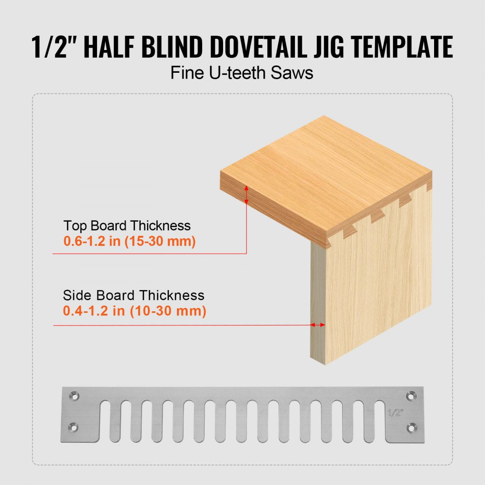 VEVOR Dovetail Jig, 12 in Width, Dove Tailing Router Jigs with 4 Router Bits & 3 Templates, Precise Alignment Dove Tail