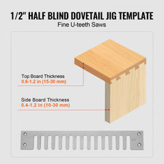 VEVOR Dovetail Jig, 12 in Width, Dove Tailing Router Jigs with 4 Router Bits & 3 Templates, Precise Alignment Dove Tail