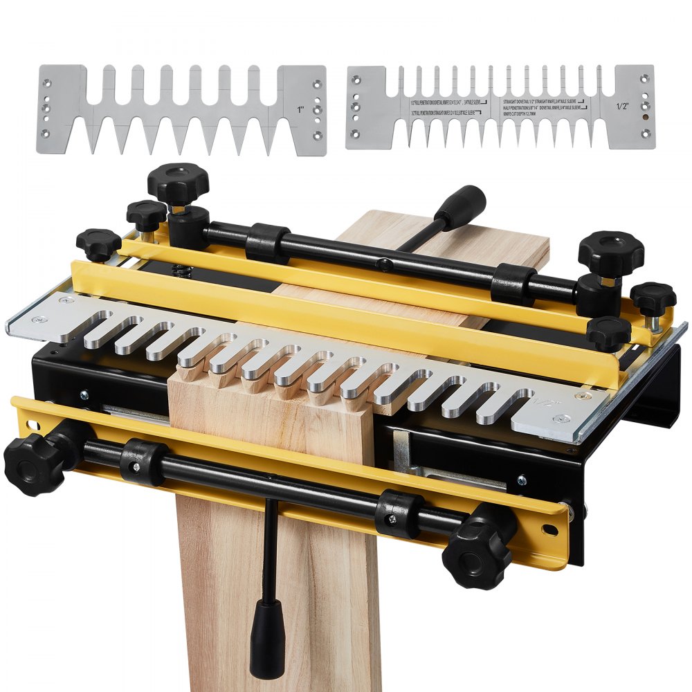 VEVOR Dovetail Jig, 12 in Width, Dove Tailing Router Jigs with 4 Router Bits & 3 Templates, Precise Alignment Dove Tail