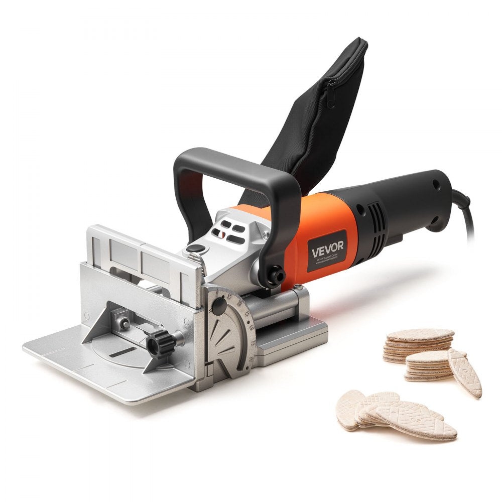 VEVOR Biscuit Plate Joiner, 5.9A, Plate Joiner Tool Kit with 11,600 RPM 760W Motor, 45-Degree Locating Notch, Carbide