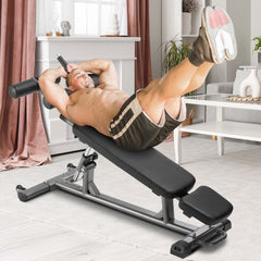 VEVOR Sit Up Bench, Decline Ab Bench with Reverse Crunch Handle, with 4 Adjustable Height Settings, Heavy Duty Steel