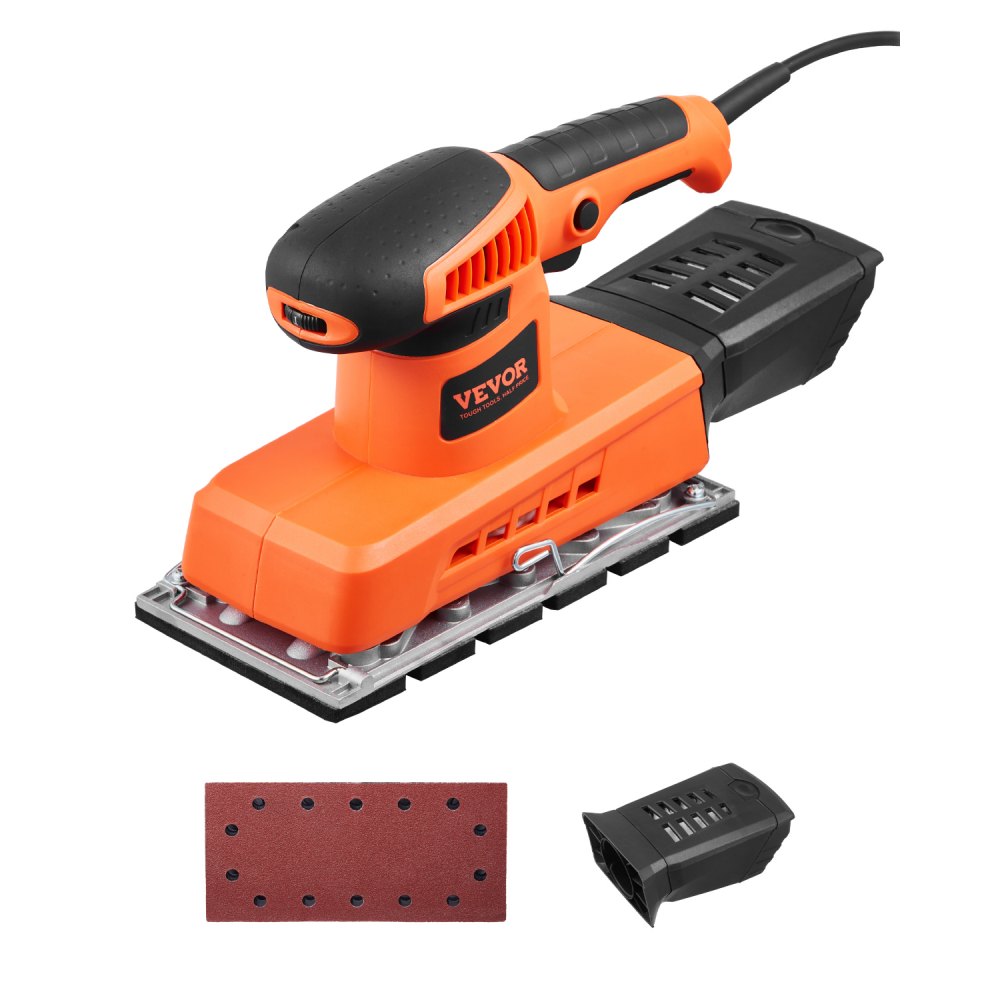 VEVOR Sheet Sander, 1/2 Sheet 2.5A Electric Sander for Woodworking, Max. 12000RPM Variable Speed Sheet Finishing Sander