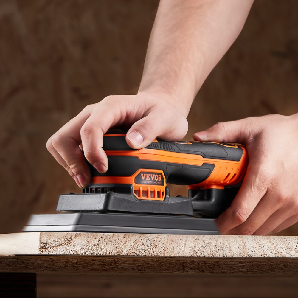 VEVOR Sheet Sander, 3/8 Sheet 3A EC Brushless Sander, Max. 10000RPM Variable Speed Sheet Finishing Sander with 10PCS