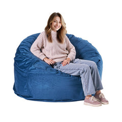 VEVOR Bean Bag Chair, Round BeanBag Chair with Removable & Washable Cover for Adult, Dutch Velvet & High-Density Foam