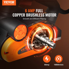 VEVOR Electric Hand Planer, 3-1/4" width Corded Electric Hand Planer, 16500 RPM High-Speed Powerful Electric Handheld