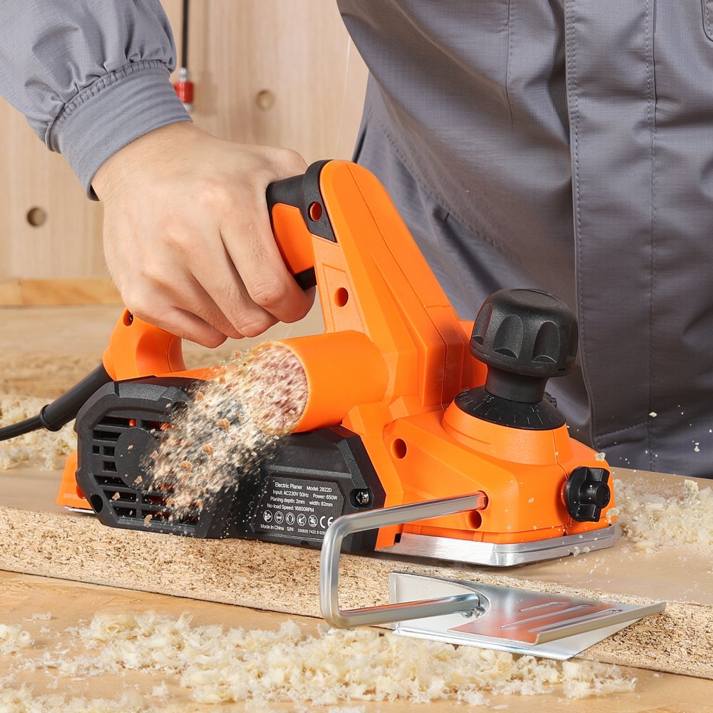 VEVOR Electric Hand Planer, 3-1/4-Inch Cut Width, 7-Amp 16800 RPM Corded Power Handheld Planer for Wood, with