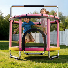 VEVOR 60" Trampoline for Kids, 5 FT Toddler Mini Trampoline, 132 lbs Indoor Outdoor Play Toys with Enclosure Net and