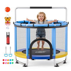 VEVOR 60" Trampoline for Kids, 5 FT Toddler Mini Trampoline, 132 lbs Indoor Outdoor Play Toys with Enclosure Net and