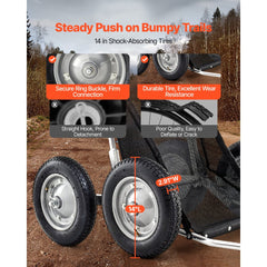 VEVOR Game Carts for Hunting, 500LBS Deer Cart Game Hauler, Heavy-Duty Crawler Cart, All-Terrain Folding Deer Hauling