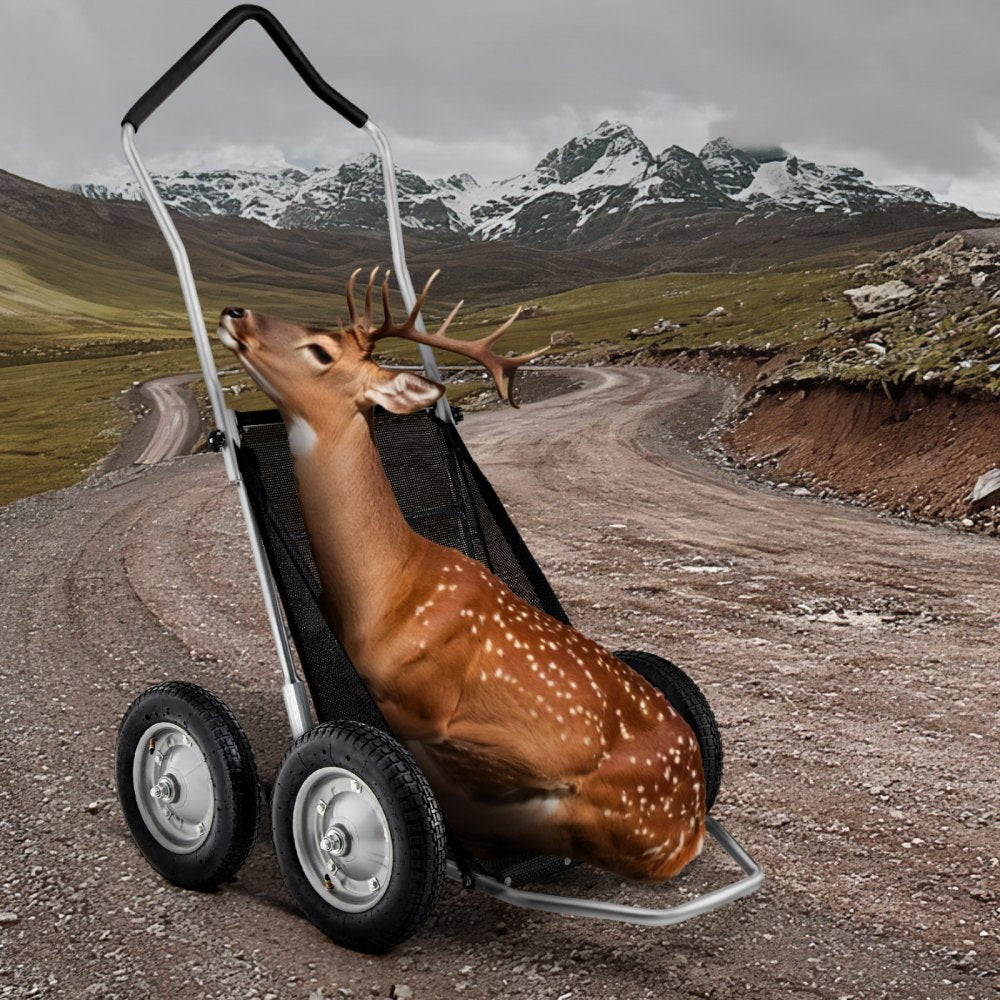 VEVOR Game Carts for Hunting, 500LBS Deer Cart Game Hauler, Heavy-Duty Crawler Cart, All-Terrain Folding Deer Hauling