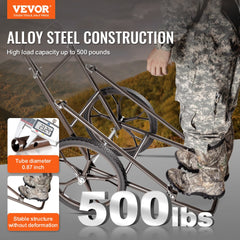 VEVOR Deer Cart, 500 LBS Capacity Folding Game Cart, Deer Cart Game Hauler with 17" Big Rubber Wheel & Ergonomic