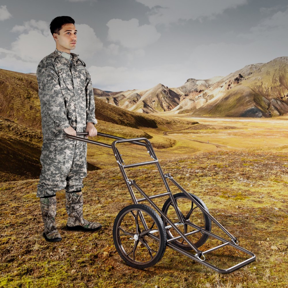 VEVOR Deer Cart, 500 LBS Capacity Folding Game Cart, Deer Cart Game Hauler with 17" Big Rubber Wheel & Ergonomic