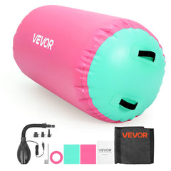 VEVOR Gymnastics Barrel Air Roller 23.6x40 in Inflatable Tumbling Air Mat, Octagon Tumbler Trainer with Electric Pump