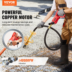 VEVOR Handheld Concrete Vibrator, 800W Electric Vibrator 13000 VPM, Electric Concrete Vibrating Tool With 6.6ft / 2m