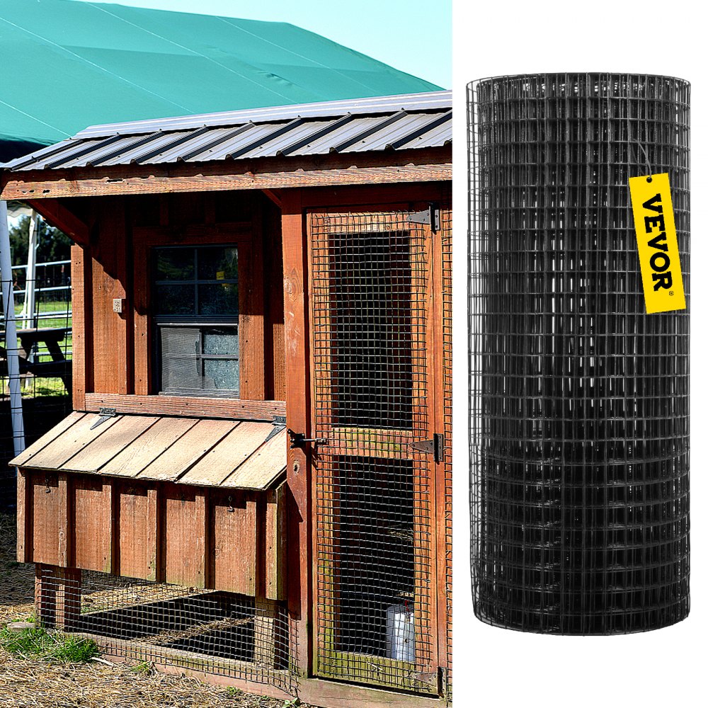 VEVOR Hardware Cloth, 24" x50' & 1"x1" Mesh Size, Galvanized Steel Vinyl Coated 16 Gauge Welded Wire with A Cutting