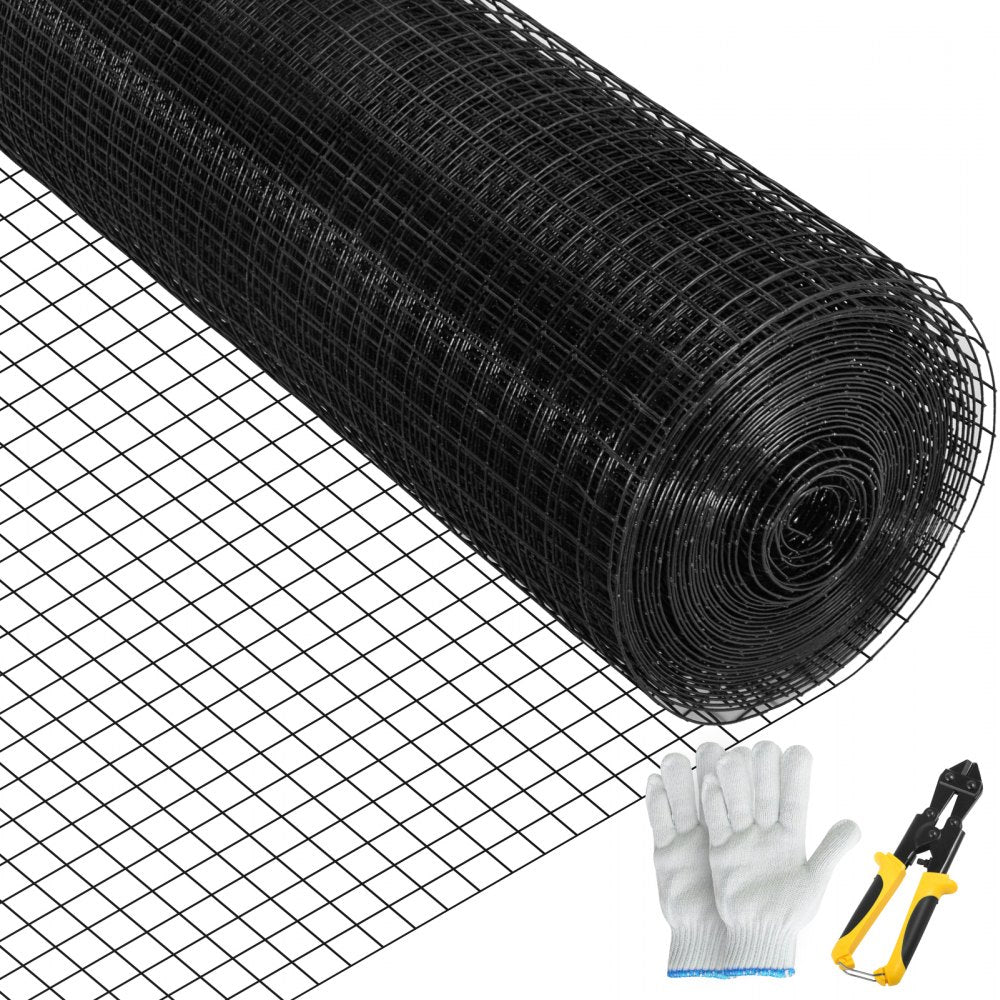 VEVOR Hardware Cloth, 24" x 100' & 1"x1" Mesh Size, Galvanized Steel Vinyl Coated 16 Gauge Chicken Wire Fencing with A