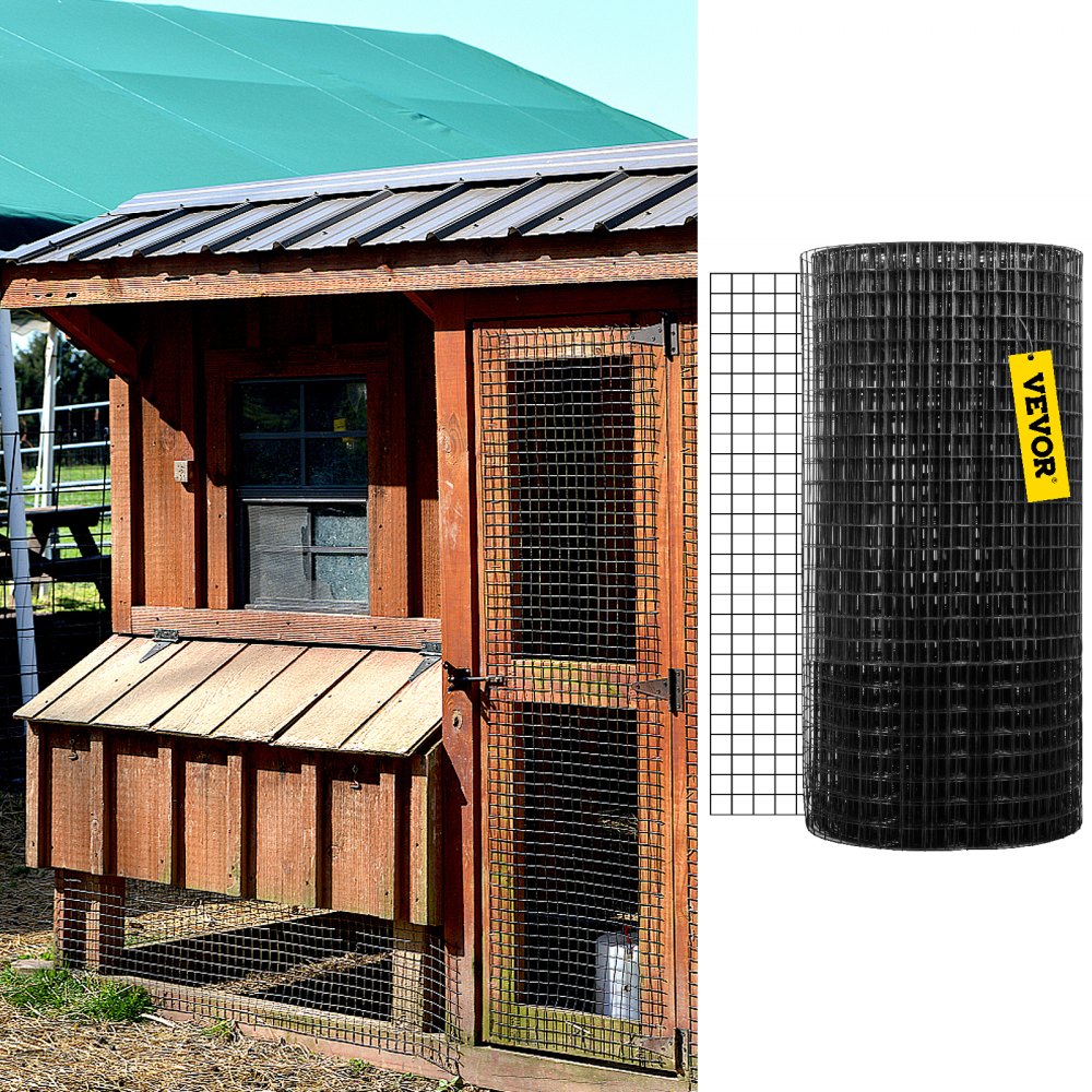 VEVOR Hardware Cloth, 36" x 50' & 1"x1" Mesh Size, Galvanized Steel Vinyl Coated 16 Gauge Chicken Wire Fencing with A