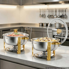 VEVOR 4 Packs Chafing Dishes for Buffet Set, 6QT Stainless Steel Chafer, for Banquet Party Wedding Catering Event