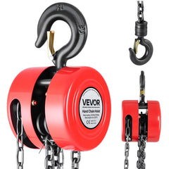 VEVOR Hand Chain Hoist, 1 Ton 2200 lbs Capacity, Manual Chain Block with Upgrade G70 Galvanized Chain, 20 ft Lifting