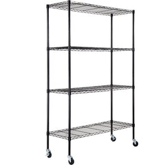 VEVOR Storage Shelving Unit with Wheels, 4-Tier Adjustable, 700 lbs Capacity, Heavy Duty Garage Shelves Metal Organizer