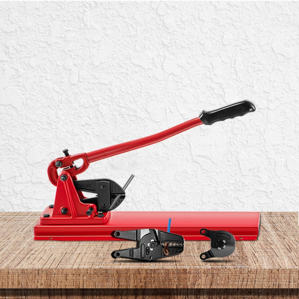 VEVOR Bench Swager Tool 24" Wire Rope Swaging Tool with Crimper Cable Bolt Cutter Head Bench Crimper 1/16"-3/16"