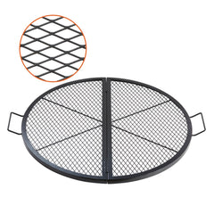 VEVOR X-Marks Fire Pit Grill Grate, Foldable Round Cooking Grate, Heavy Duty Steel Campfire BBQ Grill Grid with Handle