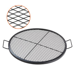 VEVOR X-Marks Fire Pit Grill Grate, Round Cooking Grate, Heavy Duty Steel Campfire BBQ Grill Grid with Handle and