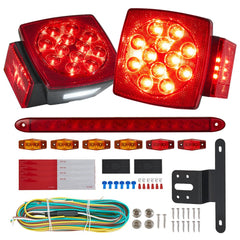 VEVOR Trailer Lights, 12V LED Trailer Tail Lights Kit with Stop Brake Turn Tail License Plate Clearance Lamp