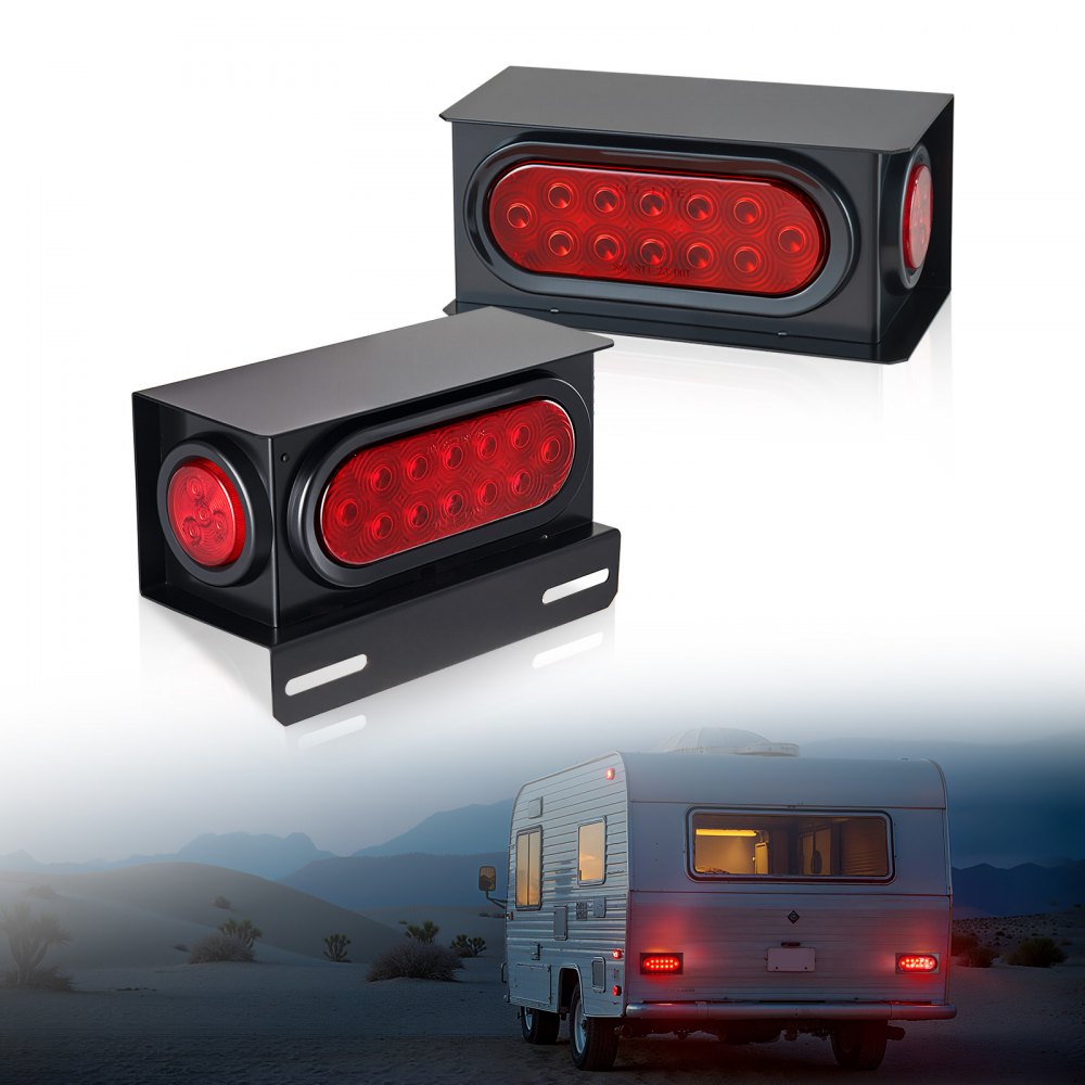 VEVOR Trailer Lights, 10-30V LED Trailer Tail Lights Kit with Stop Brake Turn Tail Clearance (Side) Lamp, Left and