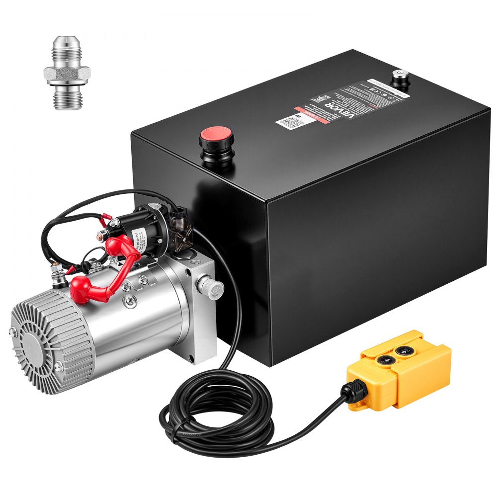 VEVOR 20 Quart Hydraulic Pump, Single Acting Hydraulic Power Unit, 3200 PSI Max Relief Pressure, 0.91 GPM Flow Rate