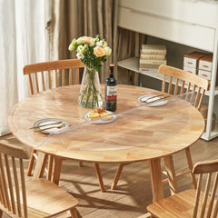 VEVOR Clear Table Cover Protector, 48 inch/1230 mm Round Table Cover, 1.5 mm Thick PVC Plastic Tablecloth, Waterproof
