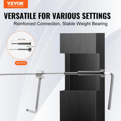 VEVOR 40 Pack Invisible Cable Railing kit, T316 Stainless Steel 1/8" Invisible Receiver and Swage Stud End for Cable