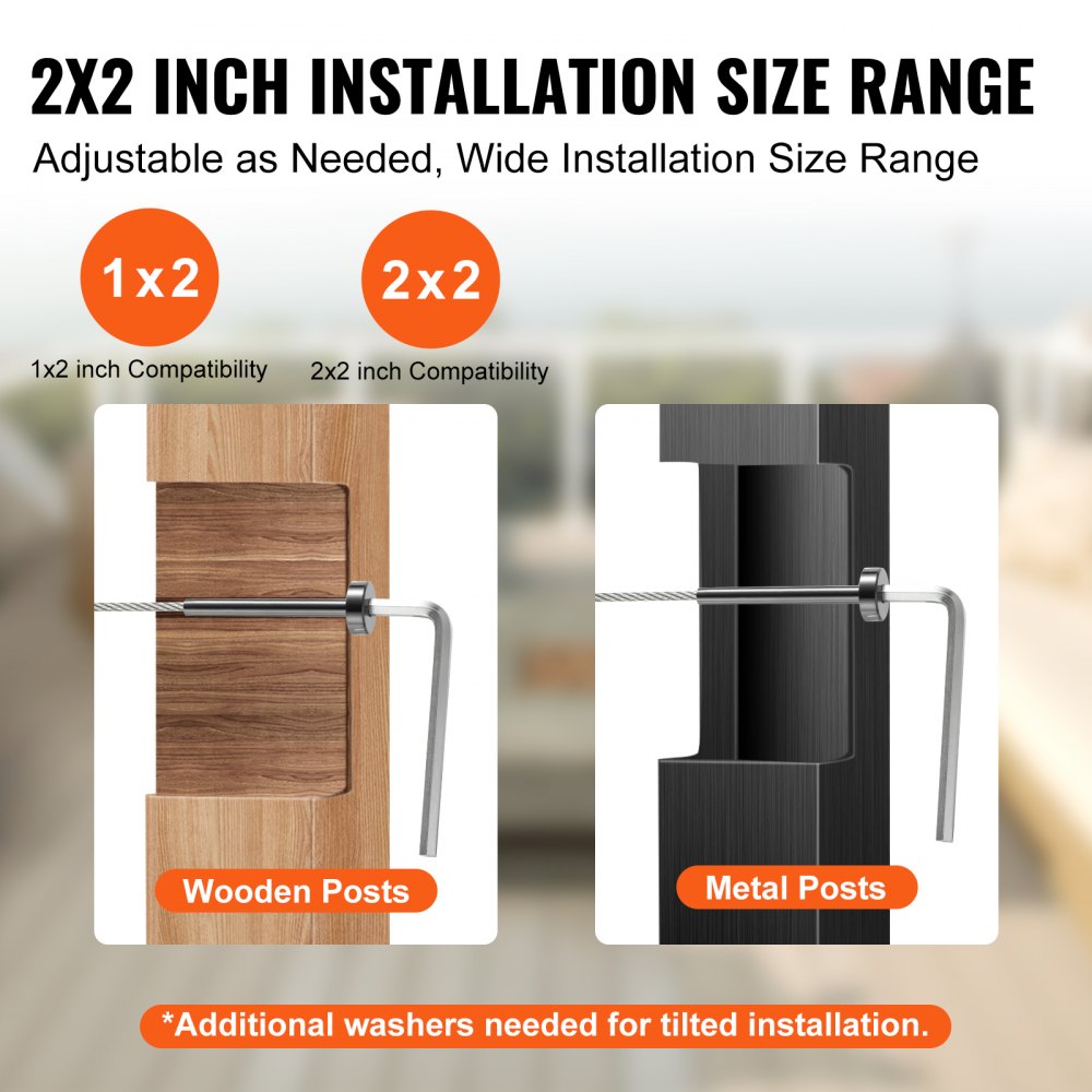 VEVOR 40 Pack Invisible Cable Railing kit, T316 Stainless Steel 1/8" Invisible Receiver and Swage Stud End for Cable
