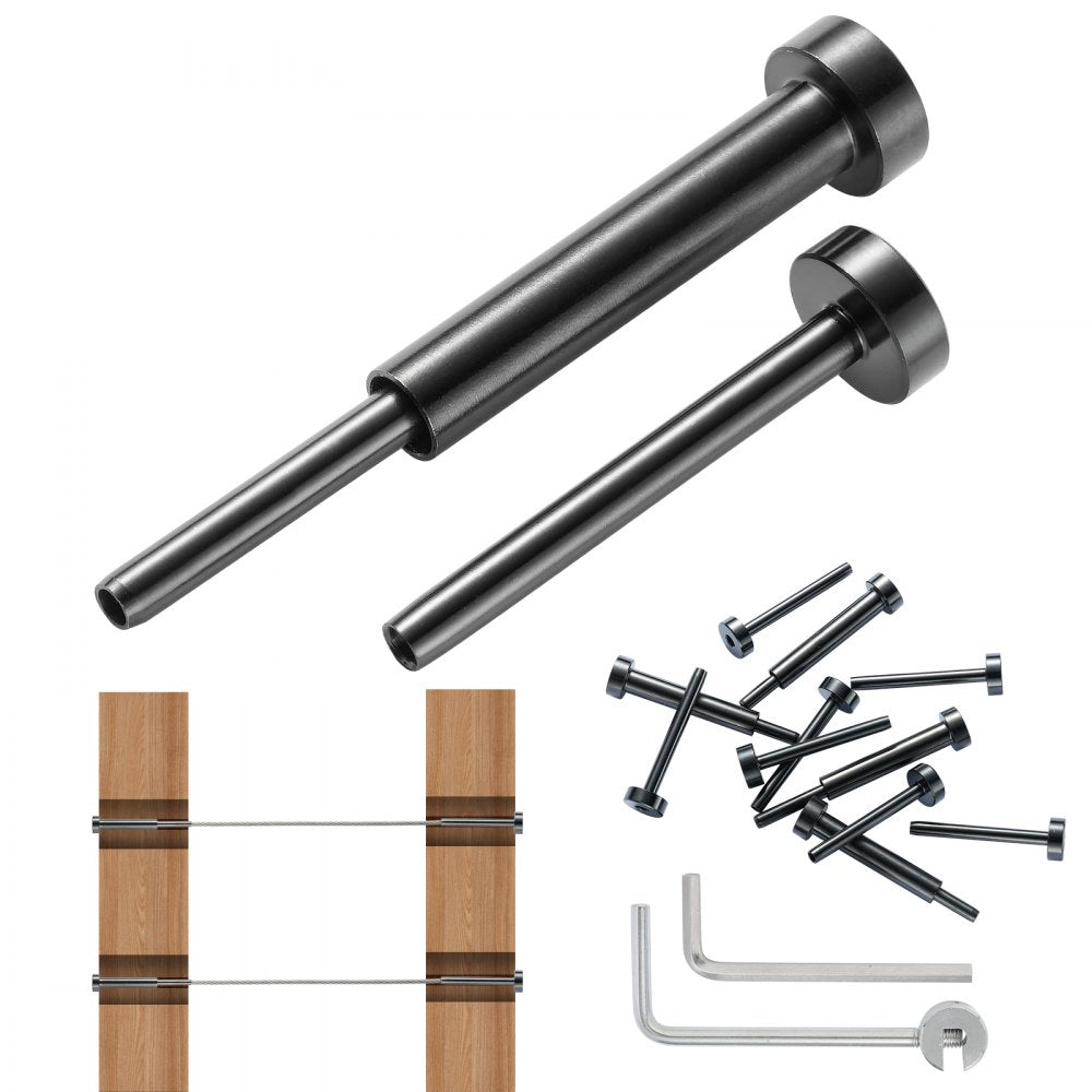 VEVOR 40 Pack Invisible Cable Railing kit, T316 Stainless Steel 1/8" Invisible Receiver and Swage Stud End for Cable