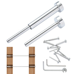 VEVOR 20 Pack Invisible Cable Railing kit, T316 Stainless Steel 1/8" Invisible Receiver and Swage Stud End for Cable