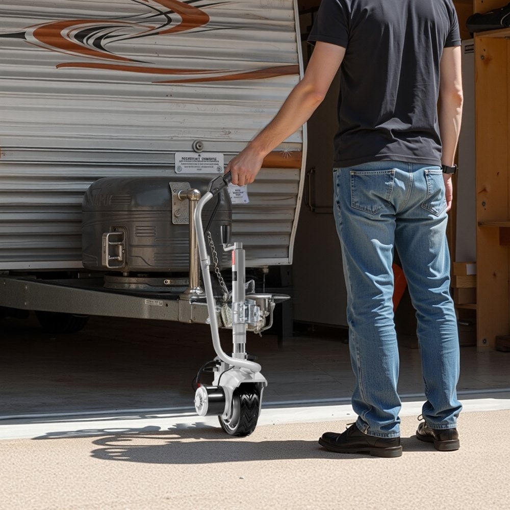 VEVOR Electric Trailer Dolly, 5500 lbs Towing Capacity, 380W 12V Motorized Jockey Wheel with 23 ft/min Moving Speed