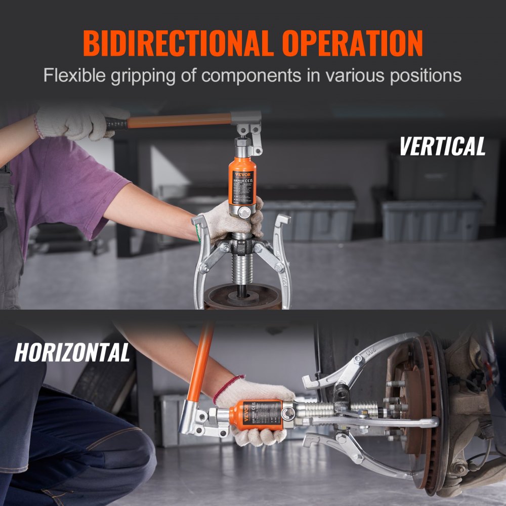 VEVOR Hydraulic Gear Puller, 5 Ton Max Capacity Wheel Bearing Pulling Separator, 2 or 3 Jaws Puller, Vertically and