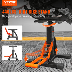 VEVOR Dirt Bike Lift Stand, Motorcycle Jack Lift Stand 440 lbs Capacity and Hydraulic Lift Operation, Adjustable Height