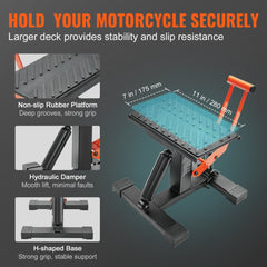 VEVOR Dirt Bike Lift Stand, Motorcycle Jack Lift Stand 440 lbs Capacity and Hydraulic Lift Operation, Adjustable Height