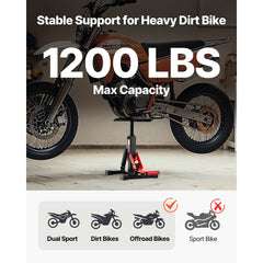 VEVOR Dirt Bike Lift Stand, Motorcycle Jack Lift Stand 1200lbs Capacity and Hydraulic Lift Operation, Hoist Table
