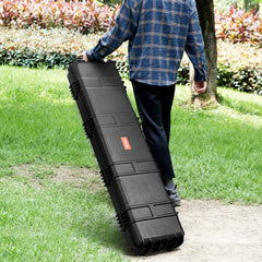 VEVOR Rifle Case, Rifle Hard Case with 3 Layers Fully-protective Foams, 50 inch lockable Hard Gun Case with Wheels