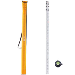 VEVOR Aluminum Grade Rod, 14-Feet/8ths 4 Sections Telescopic Measuring Rod, Double-Sided Scale 1/8in Leveling Rod
