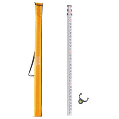 VEVOR Aluminum Grade Rod, 9-Feet/10ths 3 Sections Telescopic Measuring Rod,Double-Sided Scale 1/10ft Leveling Rod