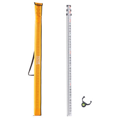 VEVOR Aluminum Grade Rod, 9-Feet/8ths 3 Sections Telescopic Measuring Rod, Double-Sided Scale 1/8in Leveling Rod