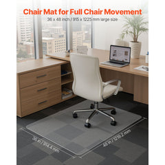 VEVOR Chair Mat, 36 x 48-inch Office Chair Mat for Carpeted Floors, Plastic Floor Protector Rug with Studded, Non-Slip
