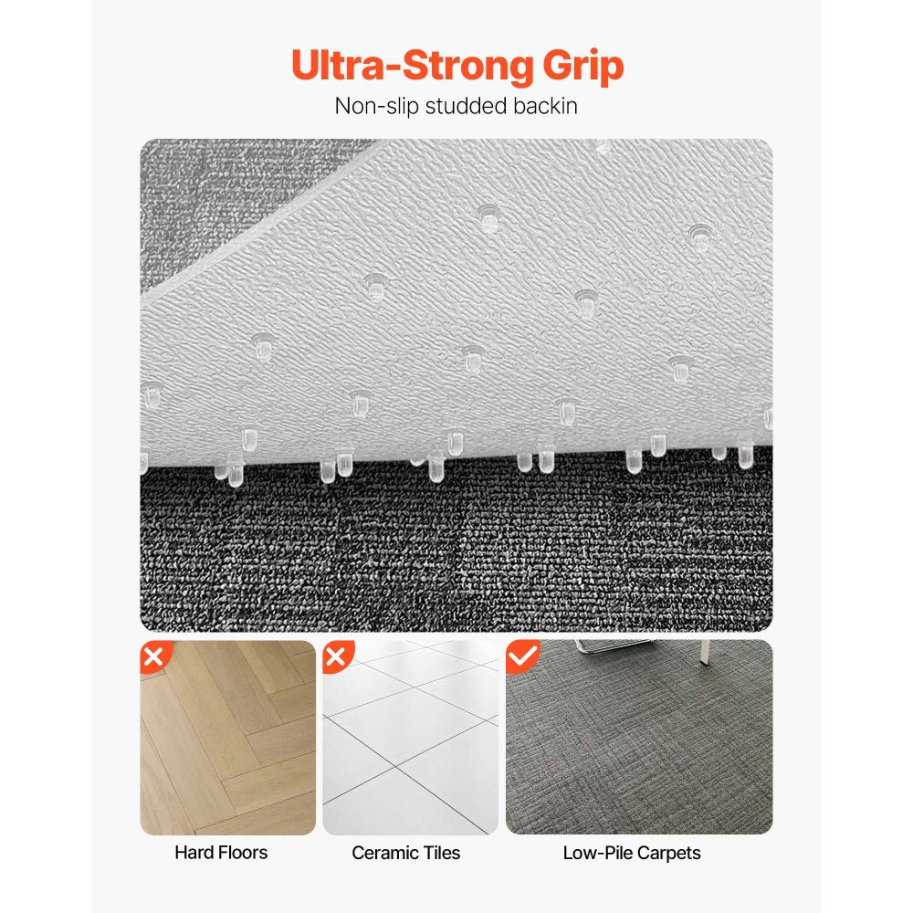 VEVOR Chair Mat, 36 x 48-inch Office Chair Mat for Carpeted Floors, Plastic Floor Protector Rug with Studded, Non-Slip