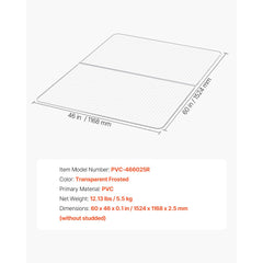 VEVOR Chair Mat, 60 x 46-inch Office Chair Mat for Low Pile Carpeted Floors, Clear Floor Protector Rug with Studded